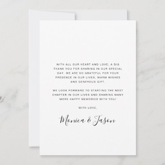 Arched Photo Wedding Bedankkaart (Achterkant)