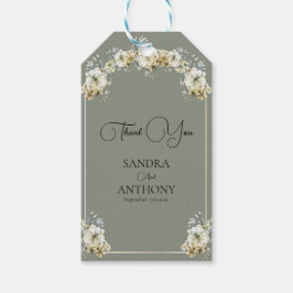 Arched Sage Green Floral Wedding Gift Tags Cadeaulabel