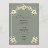 Arched Sage Green Floral Wedding Menu (Voorkant)