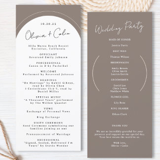 Arched Wedding Program Custom Ceremony Details