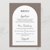 Arched Wedding Reception Menu Custom Dinner Detail (Voorkant)