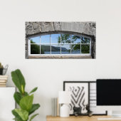 Arched Window - Fake Uitzicht van Sottish Loch Poster (Thuiskantoor)