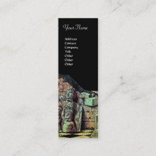 ARCHEO/Antiquary, Archeology, Black Pink Green Mini Visitekaartje