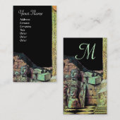 ARCHEO/Antiquary,Archeology Monogram,Black Brown Visitekaartje (Voorkant / Achterkant)