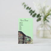 ARCHEO/Antiquary,Archeology Monogram, Black Green Visitekaartje (Staand voorkant)