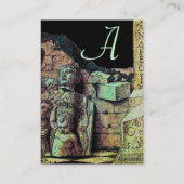 ARCHEO/Antiquary,Archeology Monogram, Black Green Visitekaartje (Achterkant)