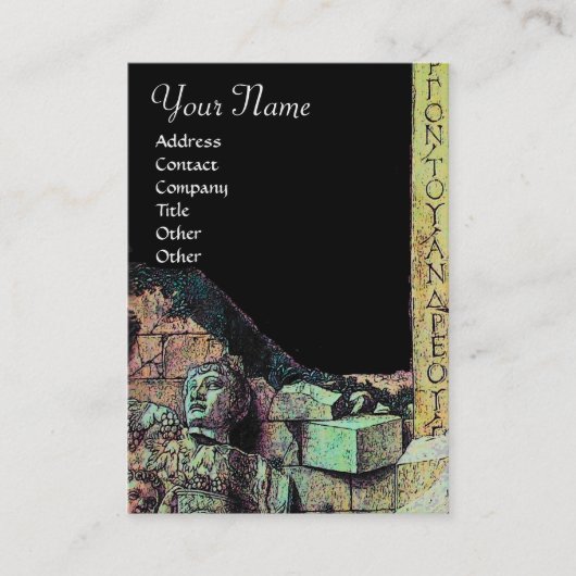 ARCHEO/Antiquary,Archeology Monogram, Black Green Visitekaartje (Voorkant)