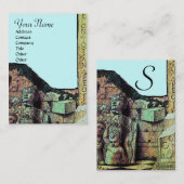 ARCHEO/Antiquary,Archeology Monogram,Blauwgroen bl Visitekaartje (Voorkant / Achterkant)