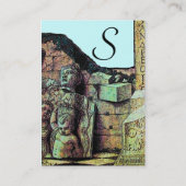ARCHEO/Antiquary,Archeology Monogram,Blauwgroen bl Visitekaartje (Achterkant)