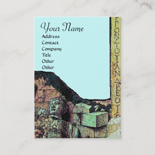 ARCHEO/Antiquary,Archeology Monogram,Blauwgroen bl Visitekaartje (Voorkant)