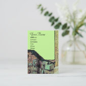 ARCHEO/Antiquary,Archeology Monogram, Bruin Groen Visitekaartje (Staand voorkant)