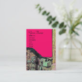 ARCHEO/Antiquary,Archeology Monogram,Roze Fuchsia Visitekaartje (Staand voorkant)