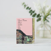 ARCHEO/Antiquary,Archeology Monogram,Roze Groen Visitekaartje (Staand voorkant)