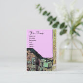 ARCHEO/Antiquary,Archeology Monogram,Roze Groen Visitekaartje (Staand voorkant)