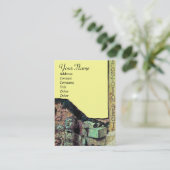 ARCHEO/Antiquary,Archeology Monogram,Yellow Green Visitekaartje (Staand voorkant)