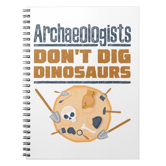Archeologen doen geen dinosauriërs in de archeolog notitieboek (Voorkant)
