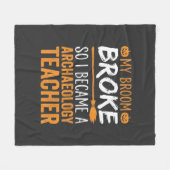 Archeologie Docent Halloween Bezem Gebroken Fleece Deken (Voorkant (Horizontaal))