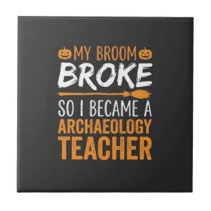 Archeologie Docent Halloween Bezem Gebroken Tegeltje