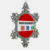 Archeologie ik dig het tin sneeuwvlok ornament (Links)