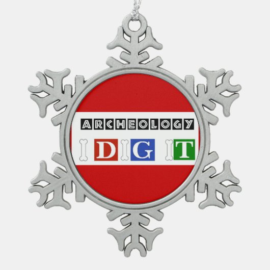 Archeologie ik dig het tin sneeuwvlok ornament (Voorkant)