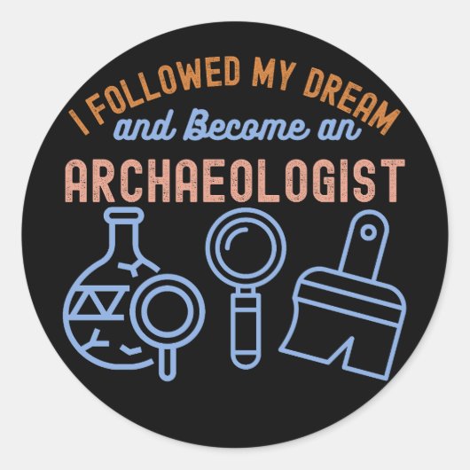 Archeologie Quote, Archeologie Major7 Ronde Sticker (Voorkant)
