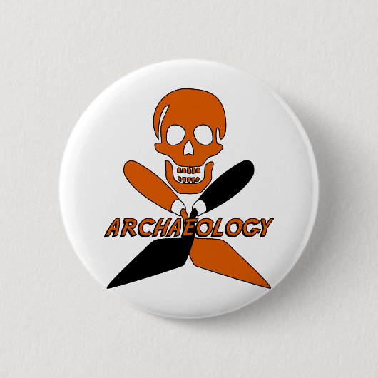 Archeologie van de schedel en de gewas ronde button 5,7 cm (Voorkant)