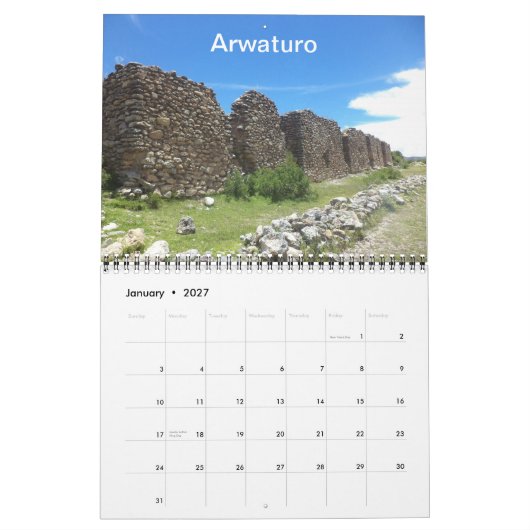 Archeologische sites van Peru Calendar Kalender (Jan 2027)