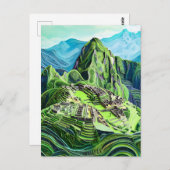 Archeologische vindplaats Machu Picchu Briefkaart (Voorkant / Achterkant)