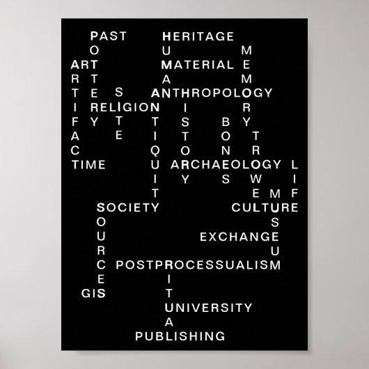 Archeology and anthropology crossword puzzle poster (Voorkant)