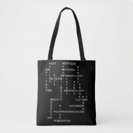 Archeology and anthropology crossword puzzle tote bag