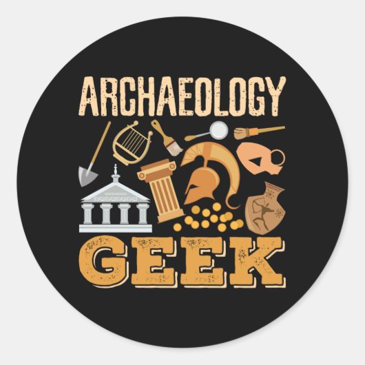 Archeology Geek Professor Student Archeoloog Ronde Sticker (Voorkant)