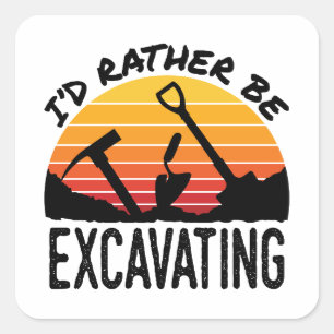 Archeology Retro dat ik zou gaan uitgraven Vierkante Sticker