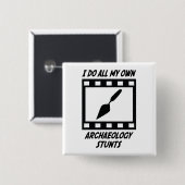Archeology Stunts Vierkante Button 5,1 Cm (Voorkant /achterkant)