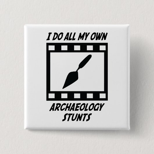Archeology Stunts Vierkante Button 5,1 Cm (Voorkant)
