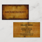 Archeoloog Antiek geborsteld Visitekaartje (Voorkant / Achterkant)