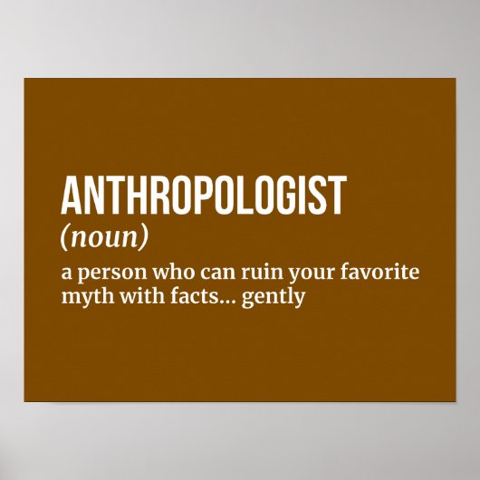 Archeoloog & Antropoloog - Grappige definitie Poster (Voorkant)