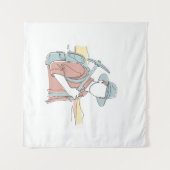 Archeoloog eenvoudige one-line art continu wandkleed (Voorkant (horizontaal))