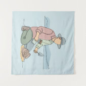 Archeoloog eenvoudige one-line art continu wandkleed (Voorkant (horizontaal))