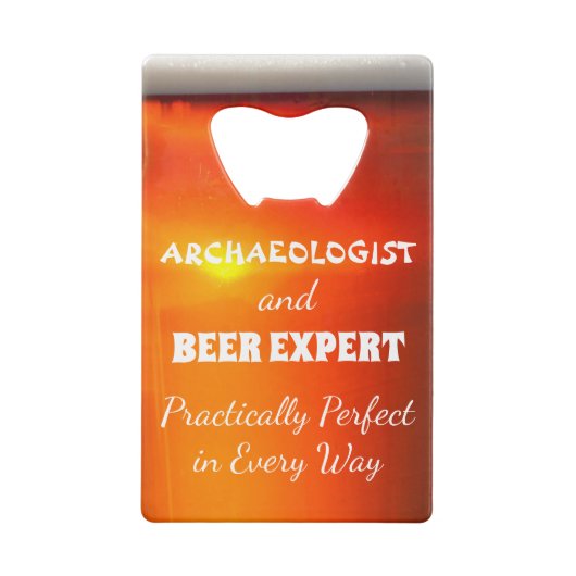 Archeoloog en bier expert vrijwel perfect creditkaart flessenopener (Achterkant)