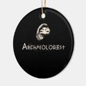 Archeoloog in Primitieve Griekse Letters Keramisch Ornament (Links)