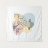 Archeoloog one line art continu eenvoudig wandkleed (Voorkant (horizontaal))