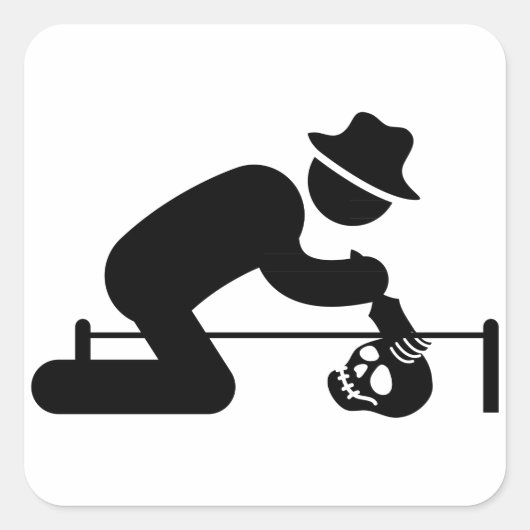 Archeoloog Vierkante Sticker (Voorkant)