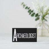 Archeoloog zwart-wit Visitekaartje (Staand voorkant)