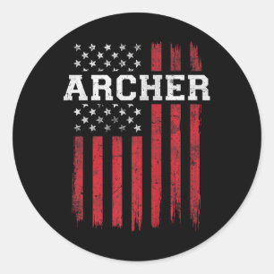 Archer Amerikaanse vlag USA Patriot Patriottisch B Ronde Sticker