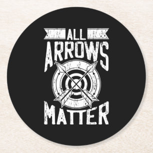 Archer Archery All Arrows Matte Costume Gift Ronde Kartonnen Onderzetter