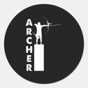 Archer Archery Bow Bowman Arrow Target Shooting Gi Ronde Sticker