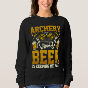 Archer Boog  Boogschieten en Bier Houdt Me Sane Cr Trui