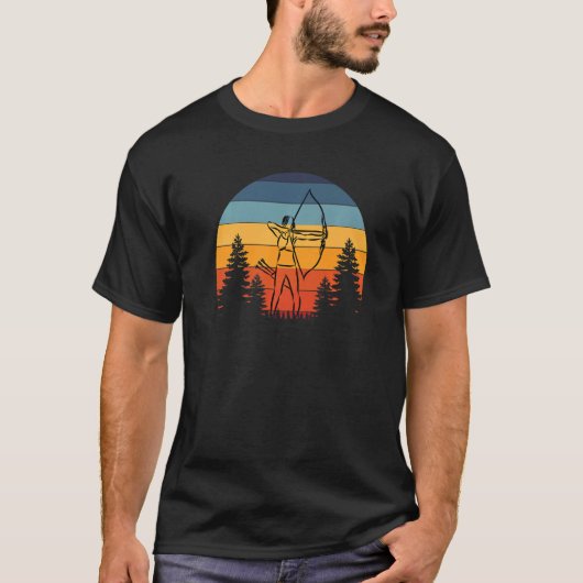 Archer Bow Longbow Retro hand T-shirt (Voorkant)