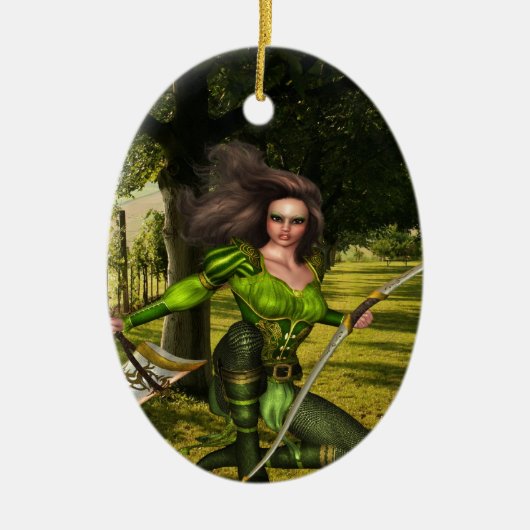 Archer Elf Keramisch Ornament (Voorkant)
