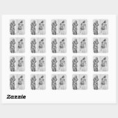 Archer en crossbowman vierkante sticker (Vel)